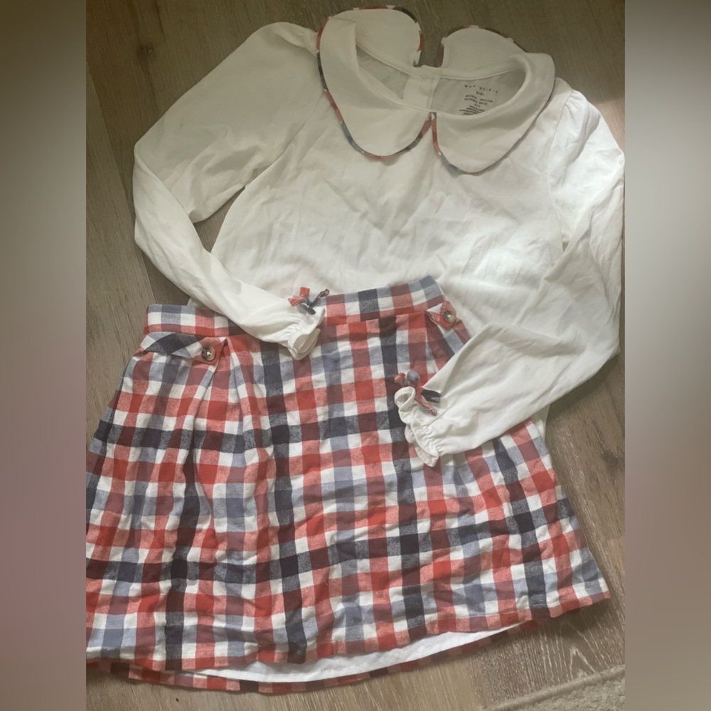 Max Studio Red and Blue Matching Sets Lightweight Plaid